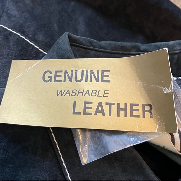 QVC Dialogue women burnout black washable leather suede size 1X lined Shacket - Picture 11 of 12